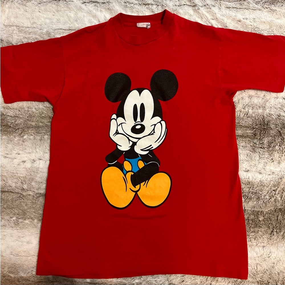 Vintage Mickey Mouse Solid Print Shirt Unisex